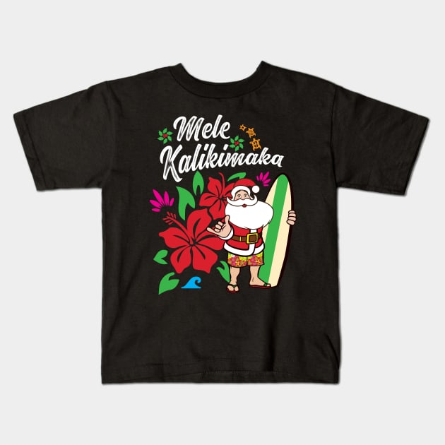 'Mele Kalikimaka' Cute Christmas Hawaiian Kids T-Shirt by ourwackyhome